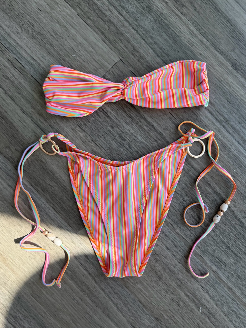 Kulani Kini Stripe Bandeau Bikini